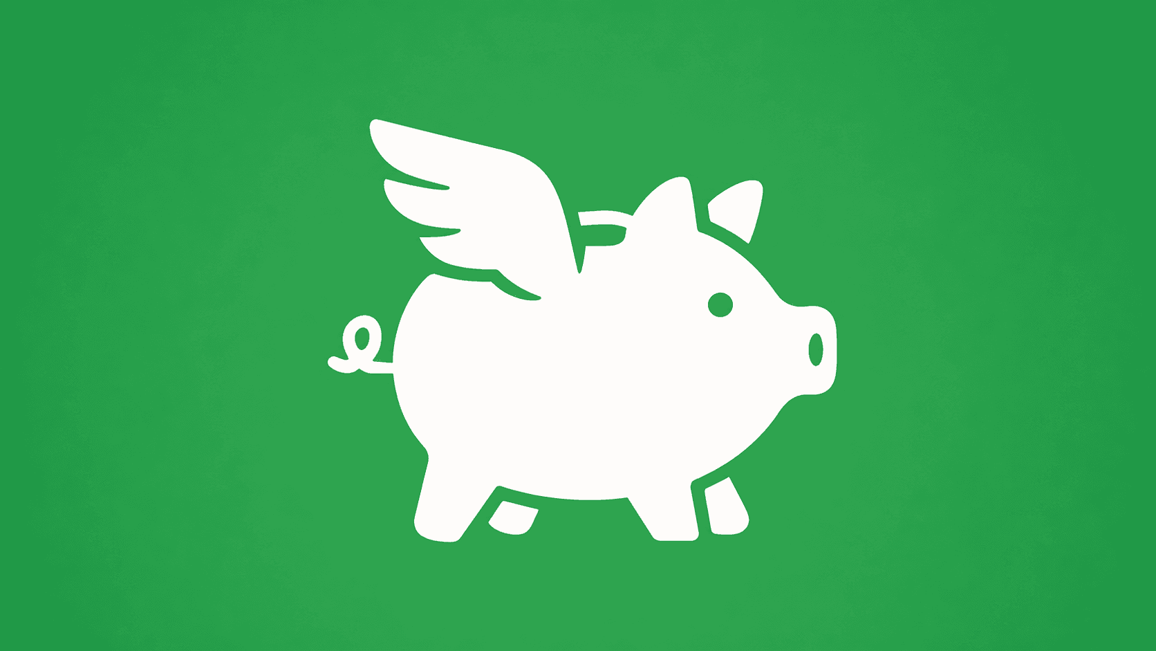 SpendiFly white winged pig mascot on a green background